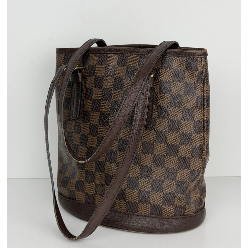 Louis Vuitton Damier Ebene Marais Bucket Bag in Canvas and Leather Trim 2000 S15